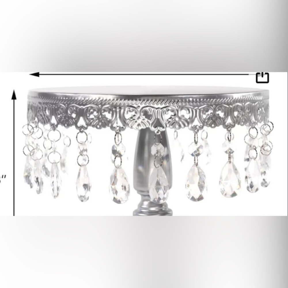 Opulent Treasures, 10” W Single Tier Stand, silver